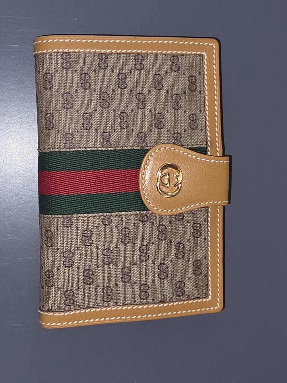 Gucci Wallet Canvas withTan Leather Trim and Interior